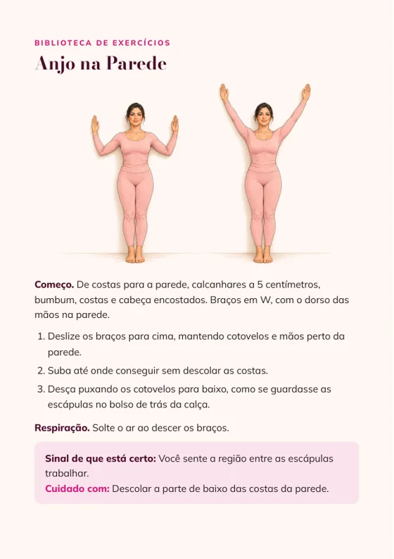 Página da biblioteca de exercícios com ilustração